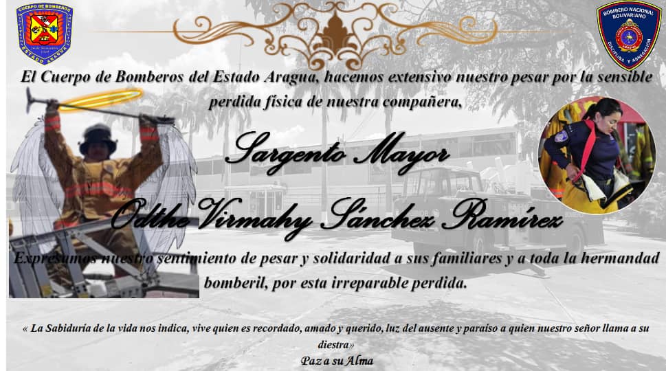 CentralReedan's tweet photo. Nuestras condolencias a familia, amigos y colegas del bombero de Aragua la redan central 
Se une al duelo de nuestros hermanos bomberos 

Abrazamos en el luto a todos los bomberos de Aragua . QEPD  Sargento Mayor Vimahy @PCivil_Ve @DGNBEnLinea @tutiempopereira
#AméricaSomos https://t.co/zTdYl0RKMD