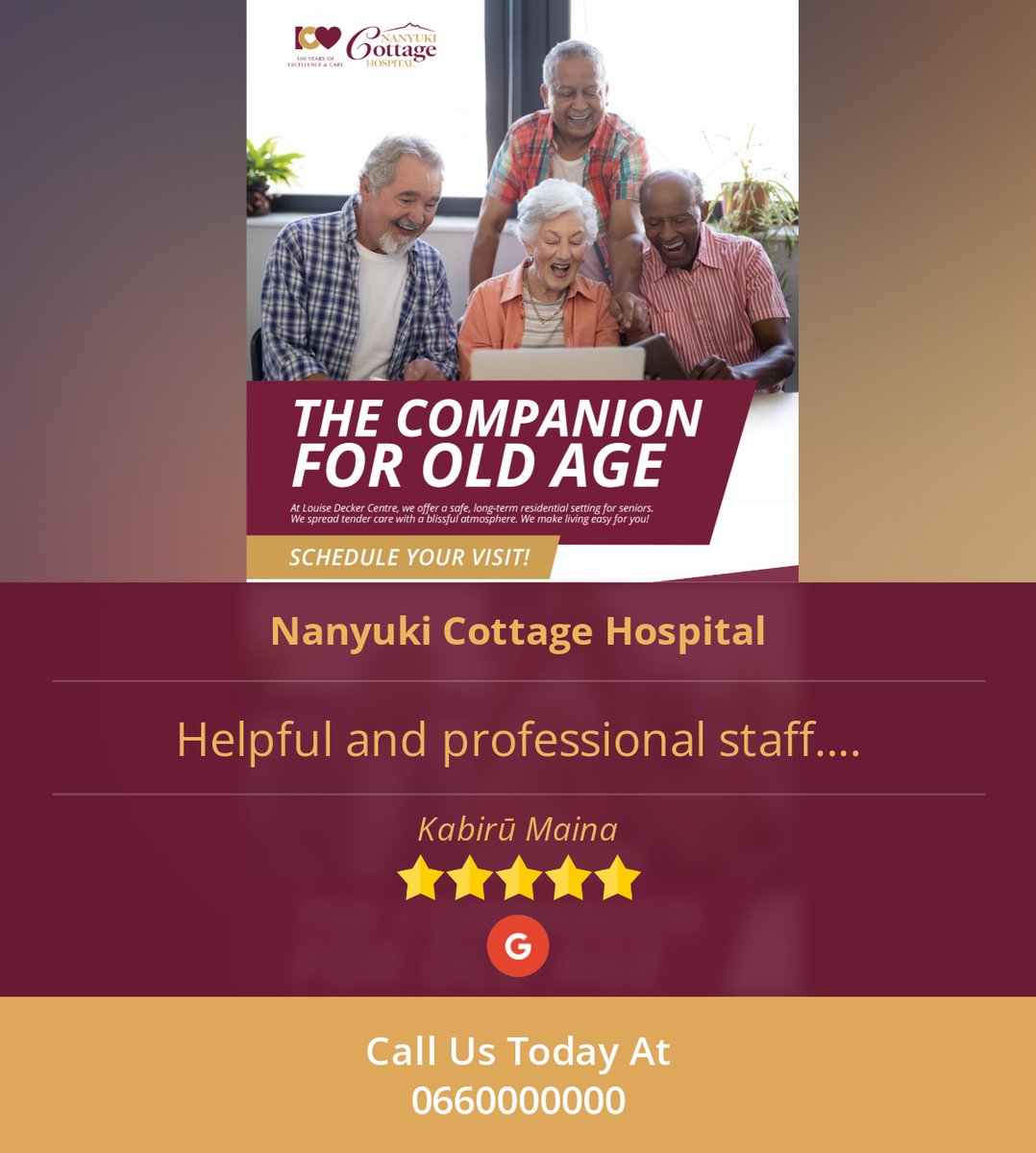 NanyukiCottage's tweet photo. 5 Star: Kabirū M. "Helpful and professional staff...." https://t.co/j4xflWoDyc https://t.co/S34Mwl3hqb