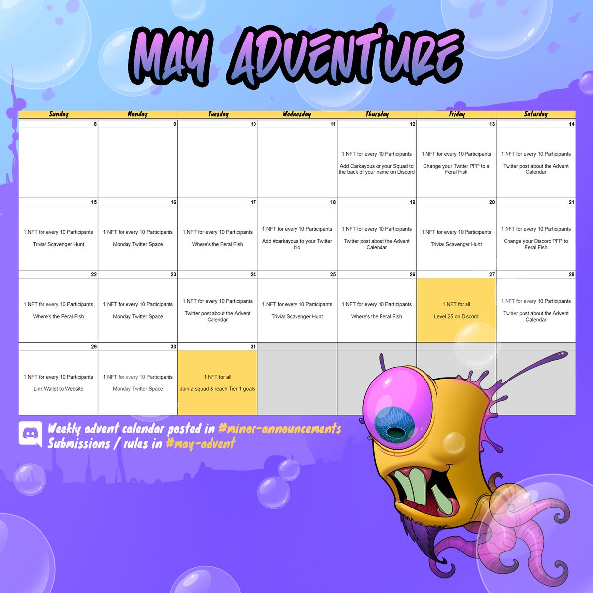 go4brando's tweet photo. Only a few more days left to get in on these prizes from @carkayous' May Adventure!! Then comes the long awaited Invasion of the Feral Fish from @jessesmithart coming June 14th on @EbisusBay! #carkayous #PsilofishResearchGroup https://t.co/6HlpodYodg