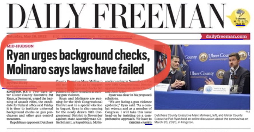 PatRyanUC's tweet photo. To be very clear, I agree current gun safety laws (or lack thereof) have failed; the difference is Iโm proposing ACTUAL changes to save lives:
โ
Ban assault weapons
โ
Universal background checks
โ
Close gun-show loopholes
โ
Red-flag laws
โ
Invest in mental health https://t.co/jZ6fxKLw3H
