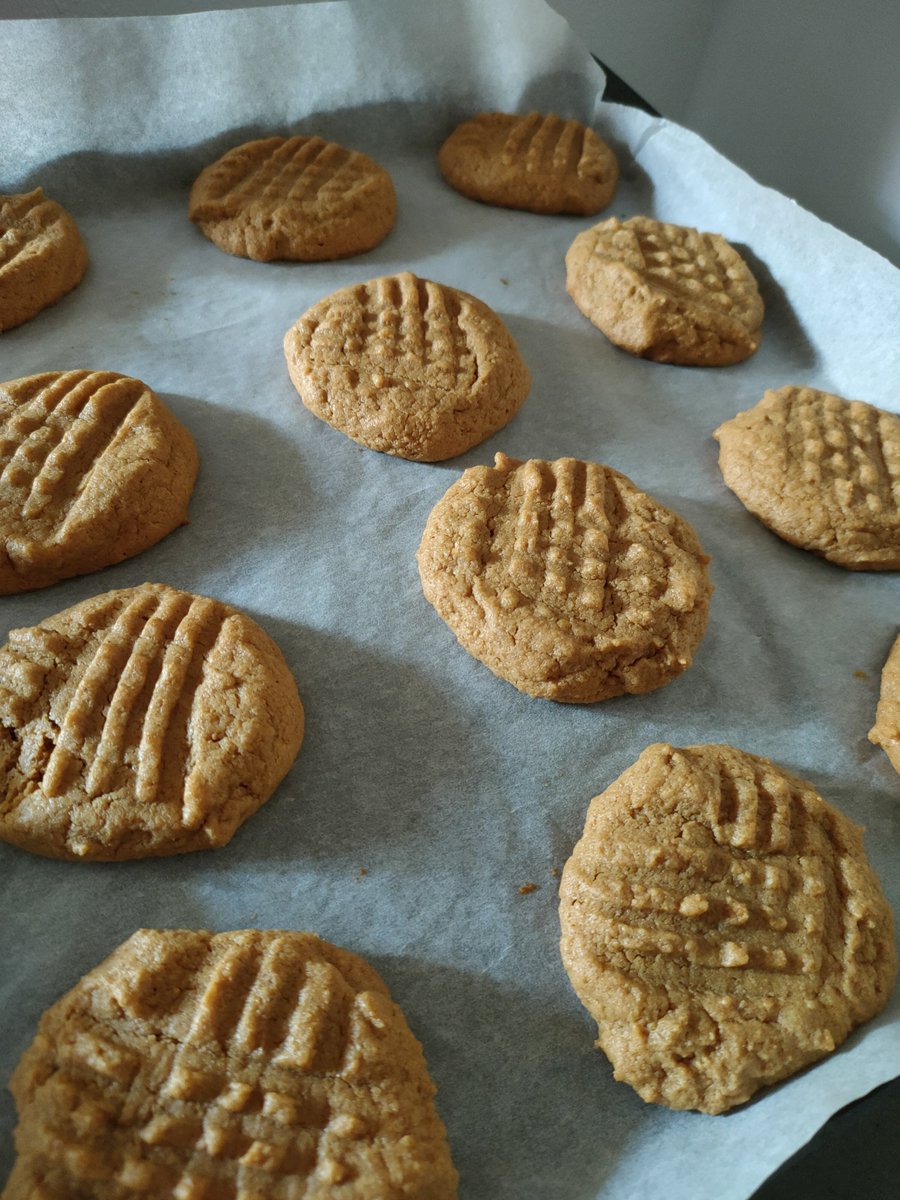 From babypoop to cookies ✨ today I tried to make peanutbutter cookies from a Tiktok recipe (yea I know)

I REALLY didnt trust this recipe, it looked gross at the start, but they are not bad at all!