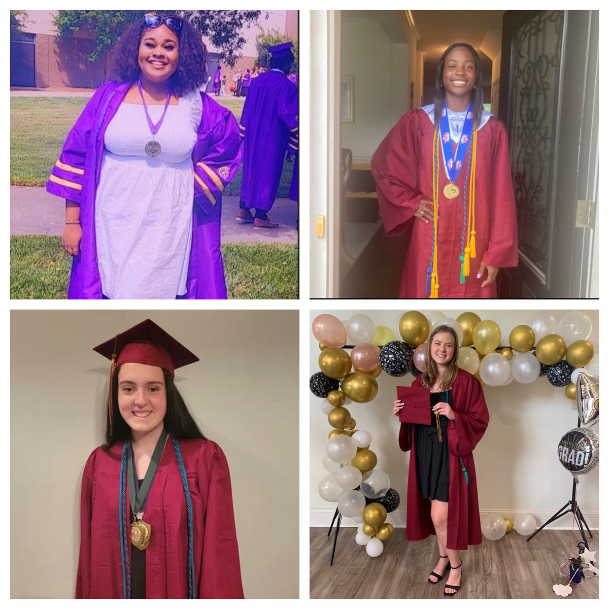 MrsAnnaTomlin's tweet photo. Congratulations to the Class of 2022! Especially proud of these beautiful ladies! I can’t wait to see what your futures hold! #Classof2022 @RockHillSchools @RHHSBearcats @NHS_Trojans @JackieJ32788105 @CUhitman56 @realjadajones @jpittman803 @BearcatFBCoach @sharon_sistar https://t.co/pztfo6EzuX