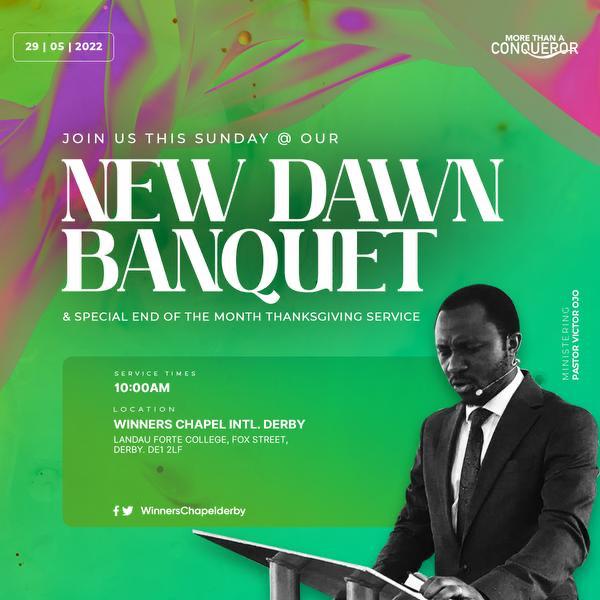 WinnersDerbyUK's tweet photo. God has promised to do a new thing in our lives. We serve the God of surprises. Now, it shall spring forth!

Come, with your four (4) standing souls, join us as we ride on the wings of divinity Jesus, for a New Dawn experience!

It shall be a glorious service in His presence. https://t.co/qQQv2sQWli
