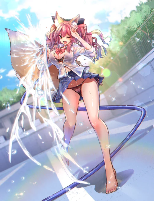 プール掃除JKキャス狐 