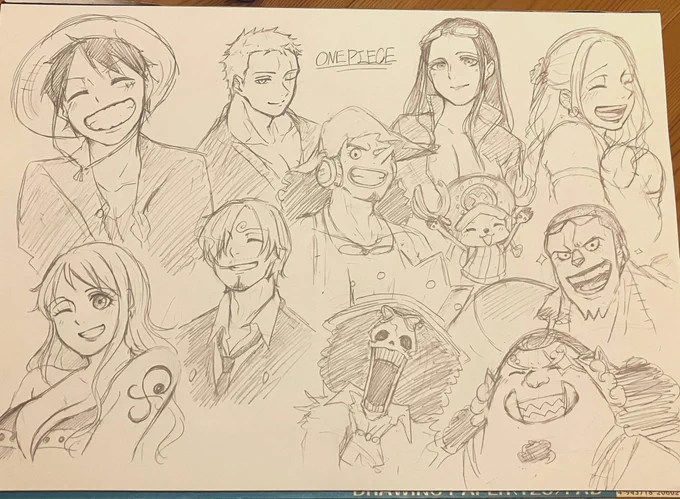 さすがに一味全員は初めて描いたいつぶりだこんな2次描いたん 