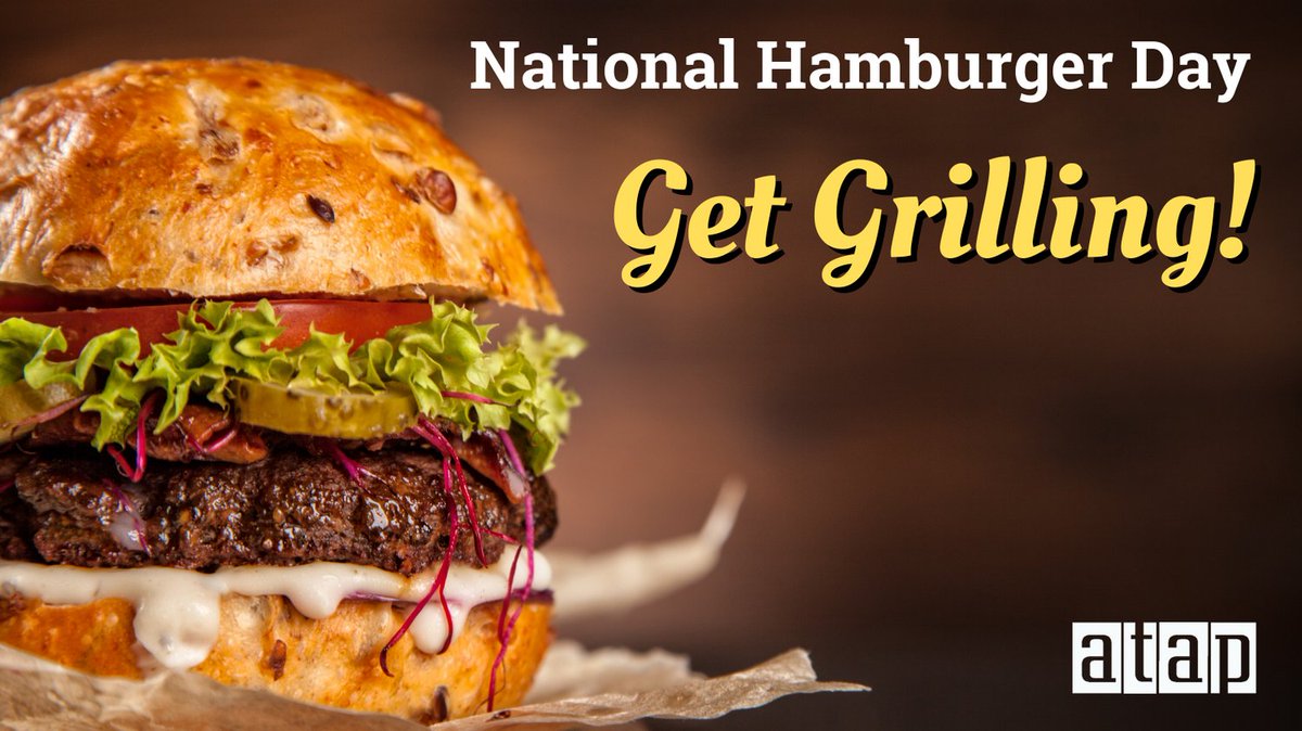 Whether you prefer meat or plant-based, nothing beats a freshly grilled burger, so fire up those barbecues. Happy National Hamburger Day from your friends at ATAP! atapcanada.org