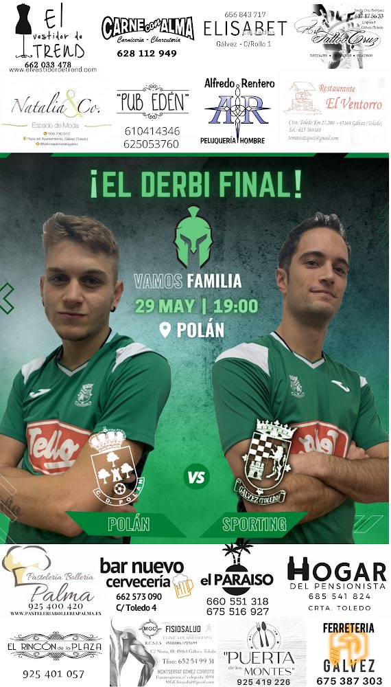 SportingGalvez's tweet photo. ¡EL DERBI FINAL! ⚔️⚽️

Un partidazo 🔥 para cerrar esta temporada que nos va a servir de aprendizaje 👓📖

Viajamos 🚘 hasta Polán donde viviremos una rivalidad muy bonita entre dos pueblos 🤝

#VamosFamilia #ForzaSporting 💚

Pd: Si mi abuela tuviera cojones…. sería mi abuelo https://t.co/PWqaJz65TI