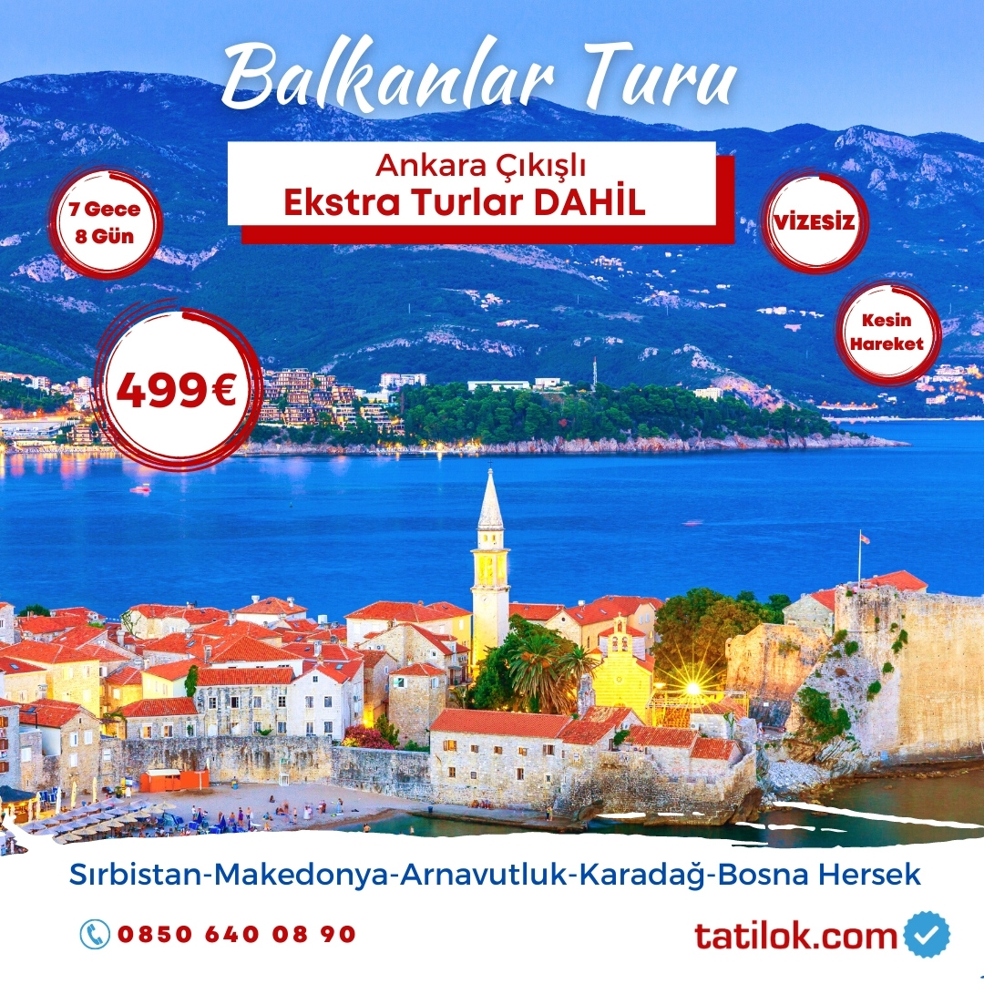 tatilokcom's tweet photo. 📍7 gece 8 gün; Ankara Çıkışlı Büyük Balkanlar Turu, vizesiz ve ekstra turlar dahil.
🎁Şimdi https://t.co/UCoyaWVRsW farkı ile sadece 499€
✈Tur Hareket Tarihleri - 02, 09, 16, 23, 30 Ekim

👉Gezilen Bölgeler: Sırbistan Makedonya Arnavutluk Karadağ Bosna Hersek

#tatilok #tatil https://t.co/oVPDaNB5Pu