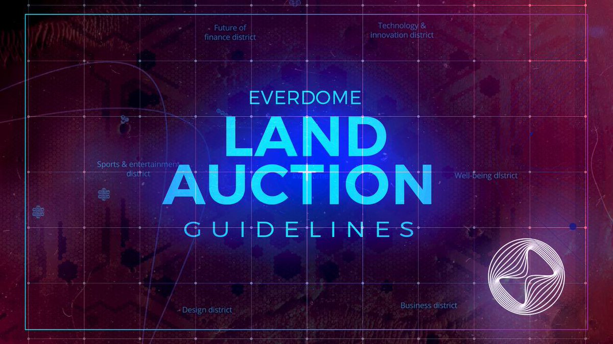 With the first Everdome land auction <48 hours away, we wanted to take a moment and give some details about how the auction(s) will be run. 

👉everdome.io/news/everdome-…

The time is almost here to obtain your piece of the first hyper-realistic #metaverse.🚀

#TheJourneyHasBegun
