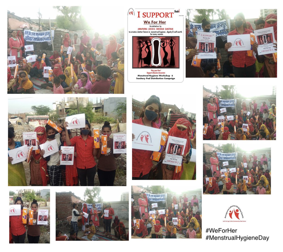 Menstrual hygiene is fundamental to a woman’s dignity. 
#MenstrualHygieneDay2022 being the highlight of the week, here’s a glimpse of the awareness, and sanitary pads distribution drive conducted by @AnnapurnaNgo team under #WeForHer campaign in Jaipur
#herhealthmatters