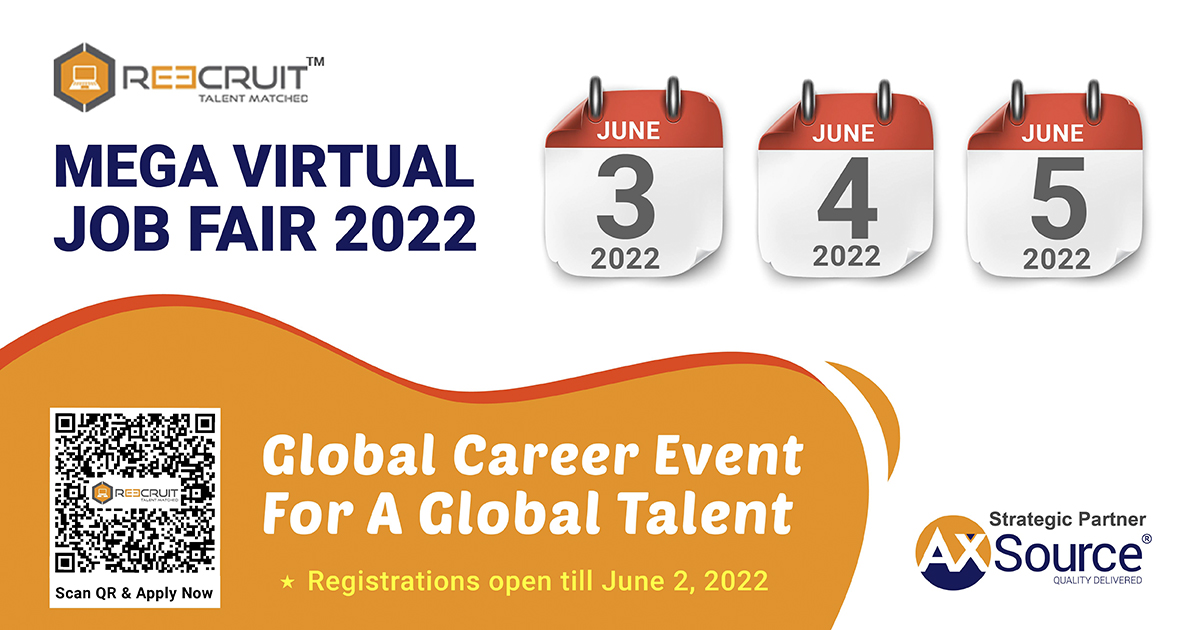 Reecruit1's tweet photo. "This Mega Virtual job fair is a unique chance to gain access to a large number of potential global employers in a one-stop environment, and have personal interactions with recruitment staff. 

https://t.co/gAJHwpCc3g

#hiring #job #career #jobfair #jobfair2022 #recruitment" https://t.co/aUnTtWyg4m