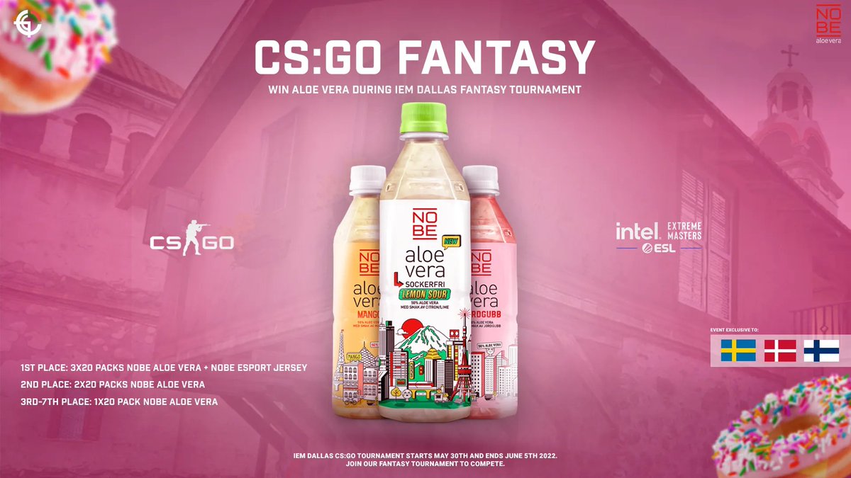 e_goapp's tweet photo. Welcome to NOBE Aloeveras League! (Only for Nordic Players) 💗 

League: NOBE League [Nordic].
Only for Sweden, Denmark &amp; Finland. 

1st place:
• 3x20 Packs NOBE Aloe Vera
• NOBE Esports Jersey
2nd place: 
• 2x20 Packs NOBE Aloe Vera
3rd-7th place: 
• 1x20 Pack NOBE Aloe Vera https://t.co/sEEgd0GGB3