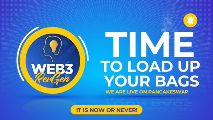 CryptoIXU's tweet image. #Web3revgen is live on Pancakeswap! The only official contract address is - 0x20B159Cb8E64EaC5511B19726956Acb590857330

💰💰12% Massive #BUSD rewards on each Buy/Sell! 💰💰

🚀🚀 Project tracking to maximize &amp;amp; protect your investments.
Telegram:t.me/web3revgen