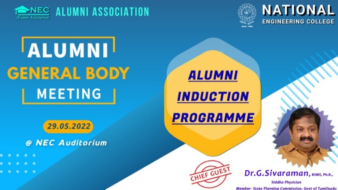 NECKVP's tweet photo. NEC Alumni General Body meeting and Alumni Induction Program.
.....
Choose Engineering! Choose NEC!
For more details visit: https://t.co/FMGKOk7vbo
#admissionsopen2022_23
#AlumniMeet
#alumniinduction
#nationalengineeringcollege #engineering_at_NEC
#ThinkEEEthinkNEC https://t.co/8YpyoicYFj