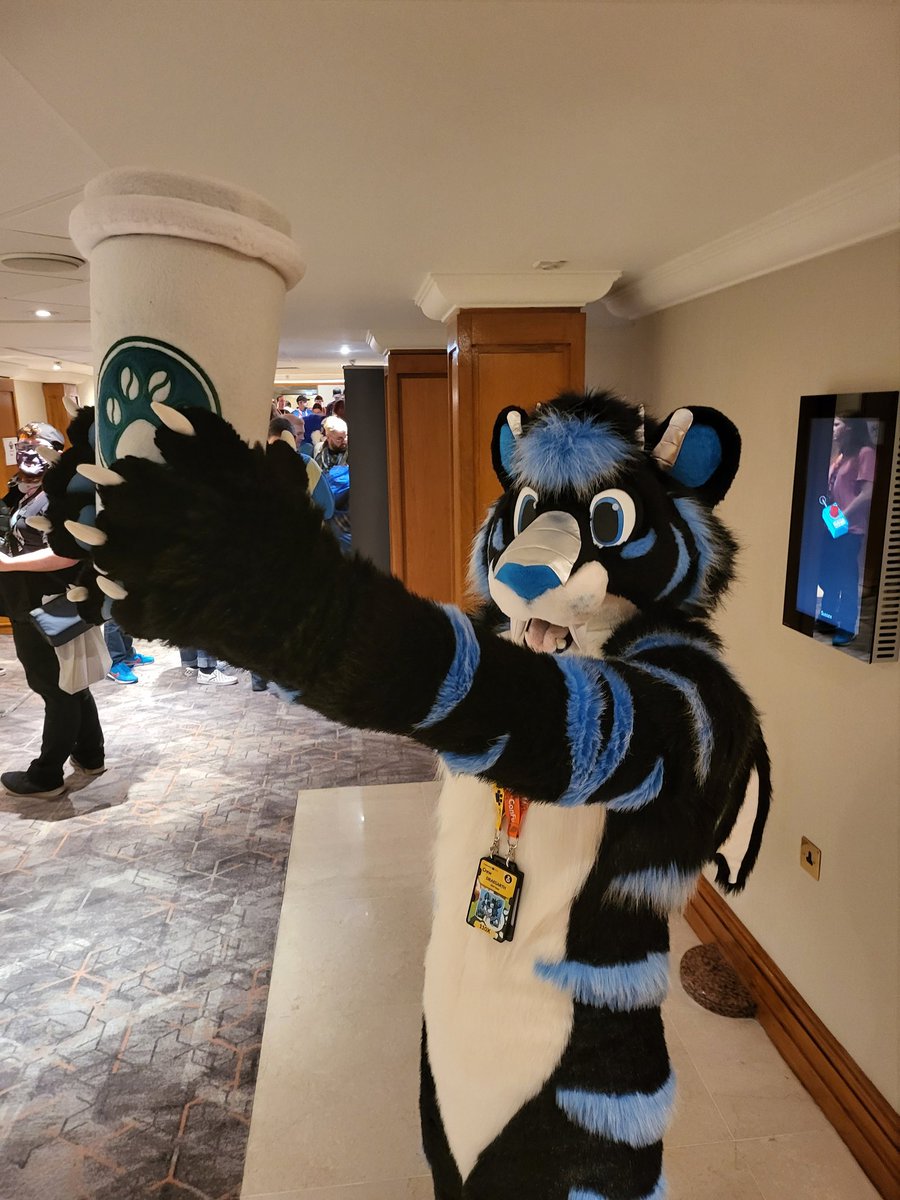 KirkzerWright's tweet photo. He sure loves he's pawsome coffee! @Draegarth #confuzzled2022 https://t.co/ld7CXtfU72