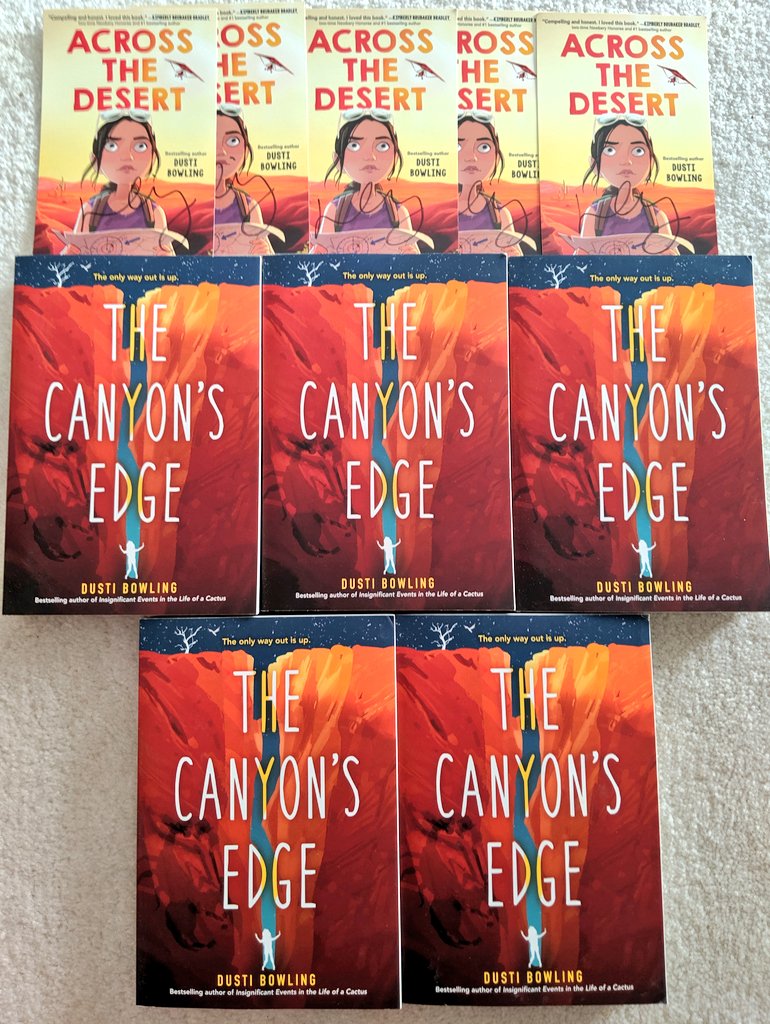 As a thank you to the educators who continue to advocate for students' reading choice, I'm giving away 5 signed copies of THE CANYON'S EDGE for your classroom libraries, along with some signed postcards. RT/F to enter, and I'll select 5 winners by 6/2. Happy summer reading 📚🏜️💛