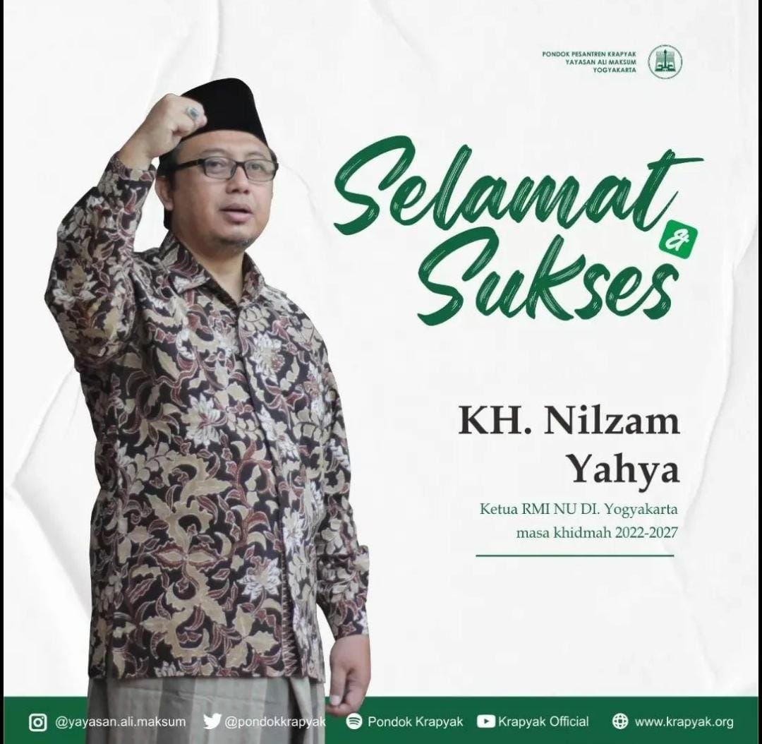 pondokkrapyak's tweet photo. Semoga Bapak KH. Muhammad Nilzam Yahya atas wadzifah sebagai Ketua RMI PWNU DIY, dan Ibu Nyai Hj. Ida Rufaida Ali serta Ibu Ny. Hj. Maya Fitria sebagai pengurus RMI PWNU DIY. Semoga beliau² diberikan kemudahan &amp; kelancaran dlm mengemban amanah 
نسأل الله لهم دوام الصحة والعافية https://t.co/iE8YCVVlWB