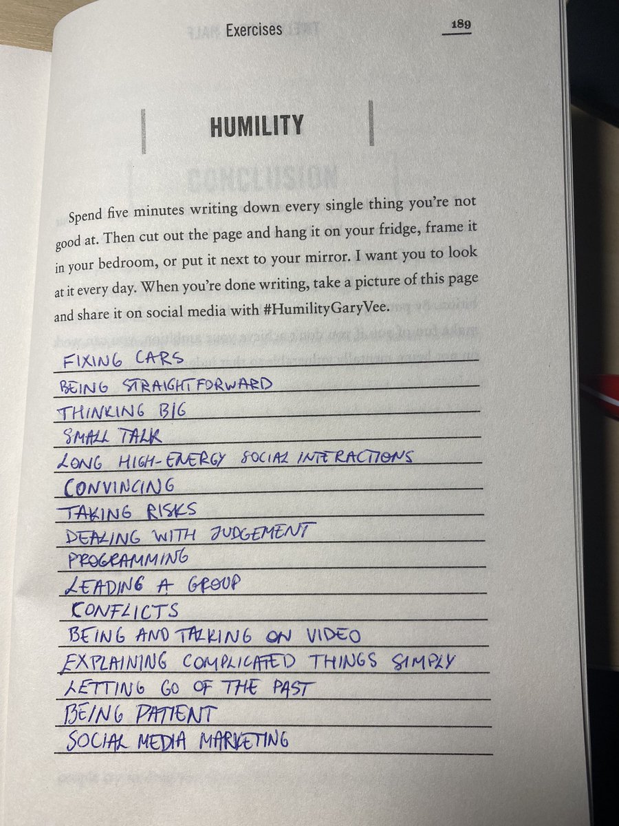 AndreasMelts's tweet photo. Small steps towards becoming a better person #HumilityGaryVee https://t.co/szvy8e6y2b