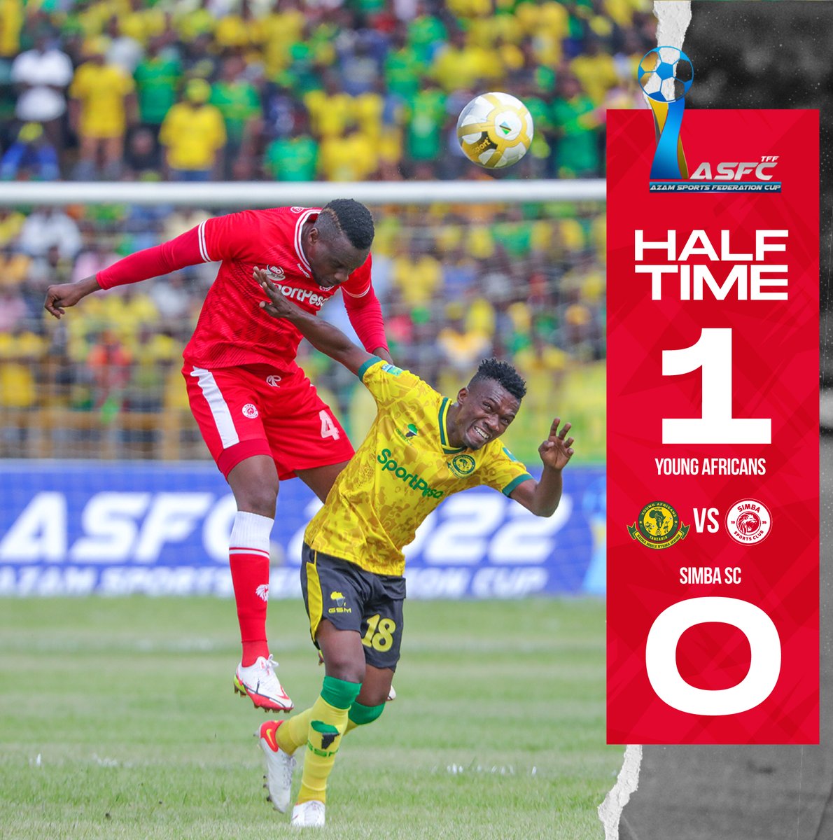 SimbaSCTanzania's tweet photo. Mapumziko. #ASFC #KariakooDerby #NguvuMoja https://t.co/yiWmKKyyuE