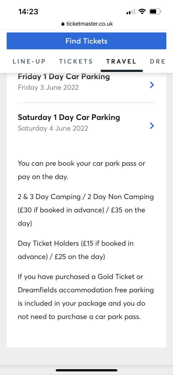 georgiacuthx's tweet photo. @CreamfieldSouth how much is car parking for Saturday day ticket holders? Ticketmaster and your website are saying different prices? https://t.co/RibUozP8tK