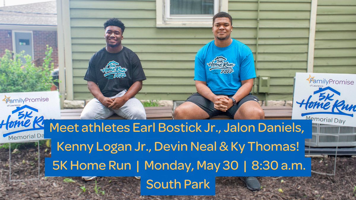 LawrenceFP's tweet photo. It's not too late to register for #5KHomeRun! Meet @EBJ_1K, @JalonDaniels6, @Kennylogan23, @Dev_Neal23 &amp; @Ky_Thomas Monday at South Park! Sign up: https://t.co/REgyN3hBan https://t.co/7dvHsh2KQu