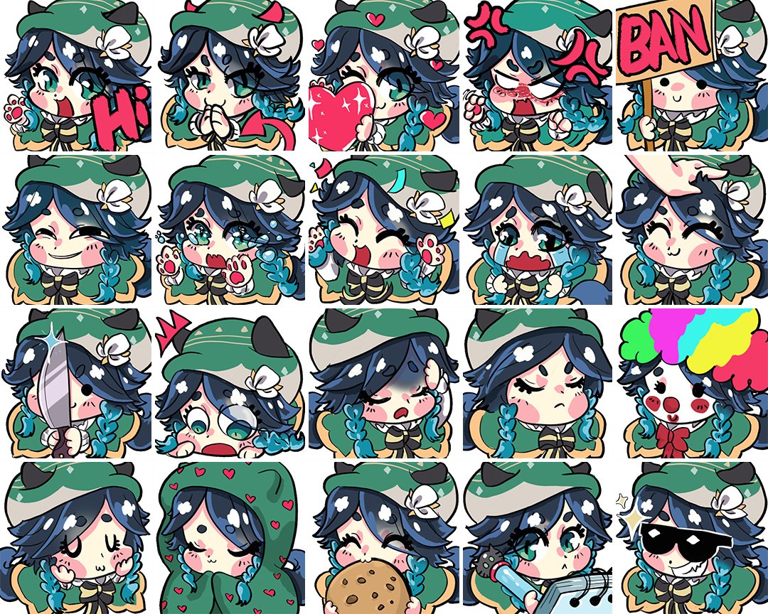Finished emotes 🌼🌼

#GenshinImpact 
#venti
#commission
#twitch