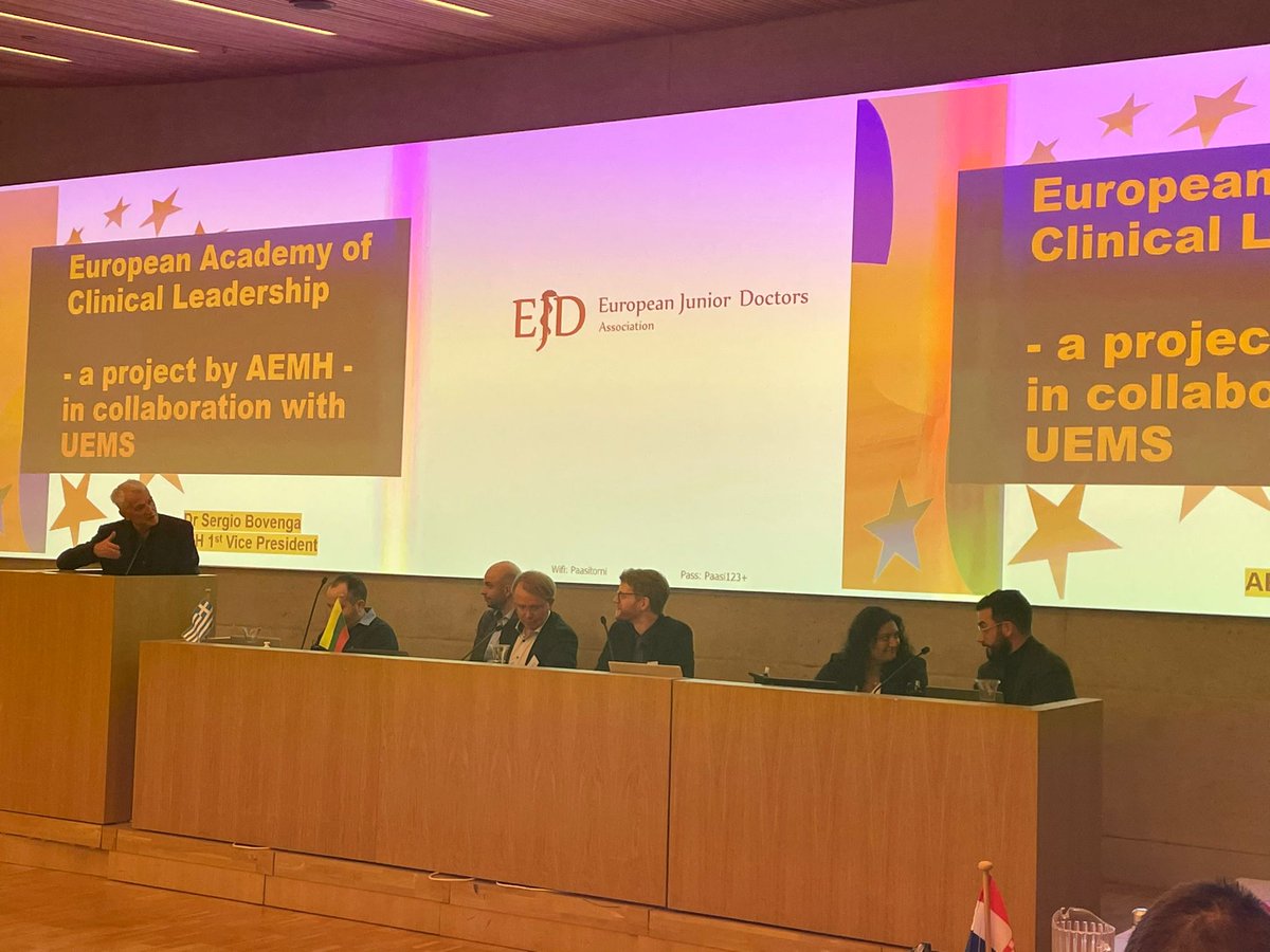Introducing the European Academy of Clinical Leadership to young doctors <a href="/ejdpwg/">EJD</a> <a href="/UEMSEurope/">UEMS Europe</a> #Helsinki