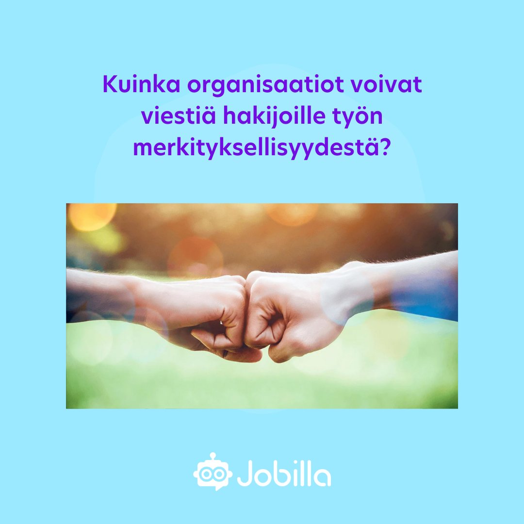 Merkityksellisyys on yksi työelämän trendeistä, joka kiinnostaa nuoria, mutta myös heitä, jotka ovat luoneet työuraa jo pidemmän aikaa. 

Lue lisää siitä, miten merkityksellisyyden trendi kannattaa ottaa huomioon rekrytoinnissa: hubs.la/Q019WQbr0 

#jobilla #rekrytointi