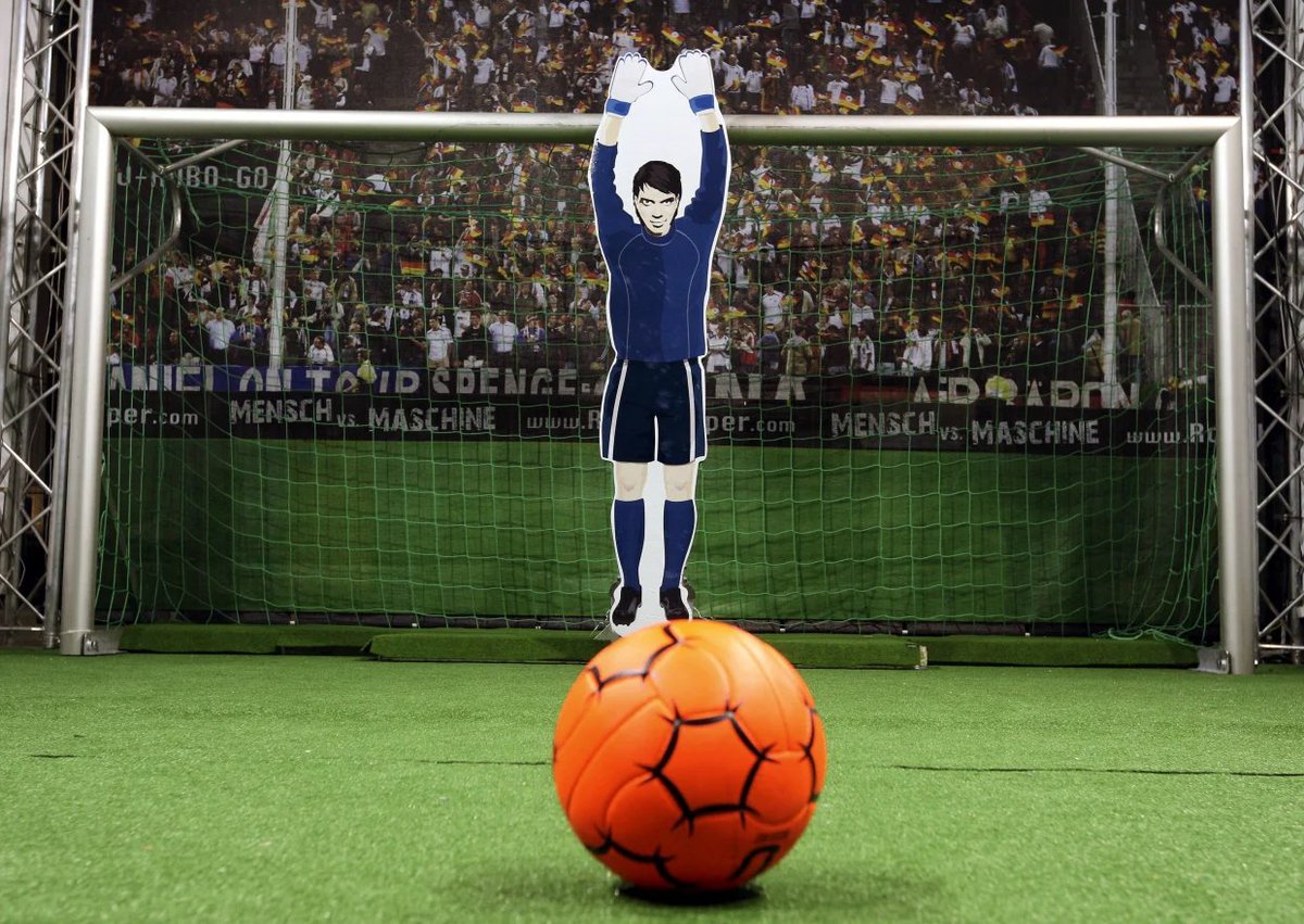 ttiinc's tweet photo. The @robokeeper cameras analyze 90 frames per second and will parry shots up to 60mph in less than half a second. #goal! (not) 🤖⚽👉 https://t.co/43a9odGM32
#soccer #football #robokeeper #save https://t.co/R6x2nQFknl