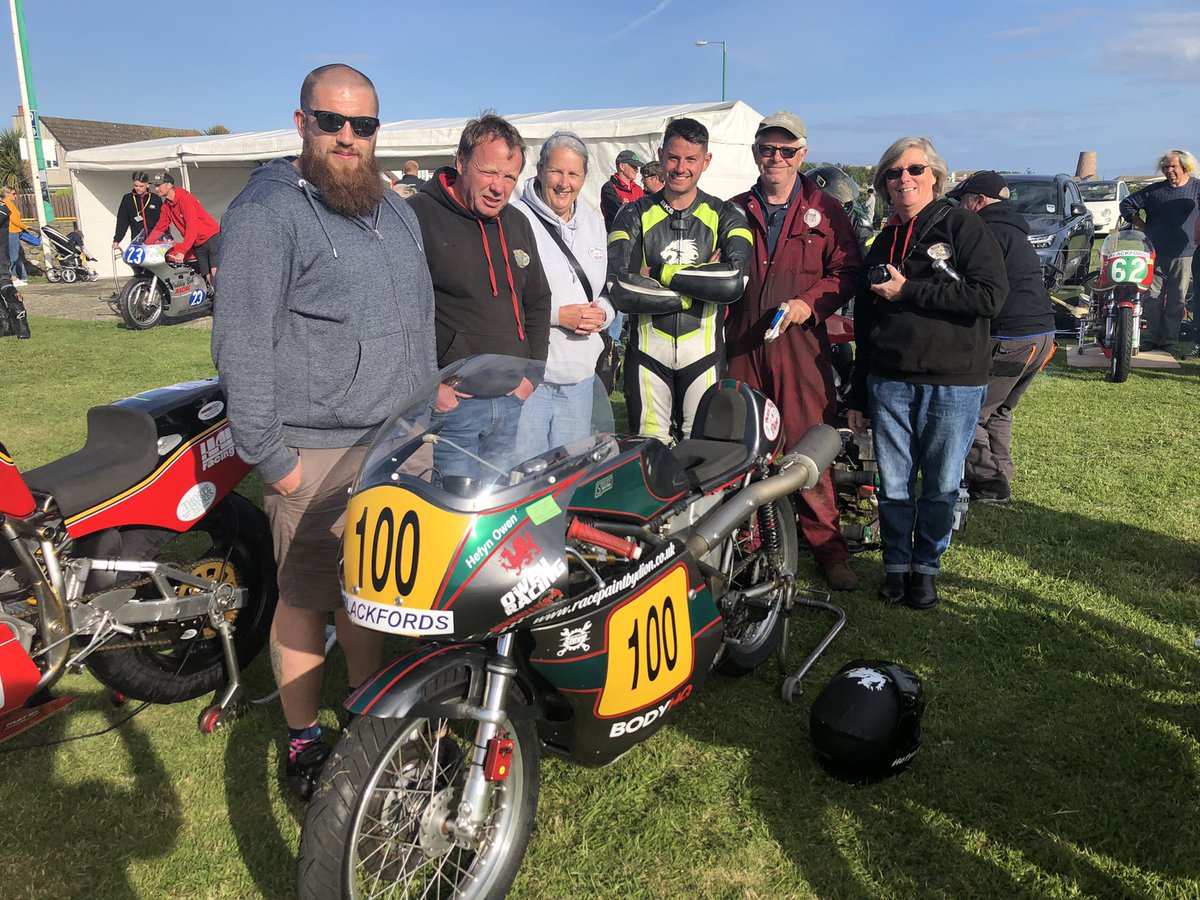 HefynOwen's tweet photo. Always love the @S100isleofman #PreTT #Blackfords and this weekend big thanks to @jeffclassicracing for a go on his 125 as well as our #G50 #Owenracing - more races later… 🏍🏁👍 https://t.co/L4xNQoR61v