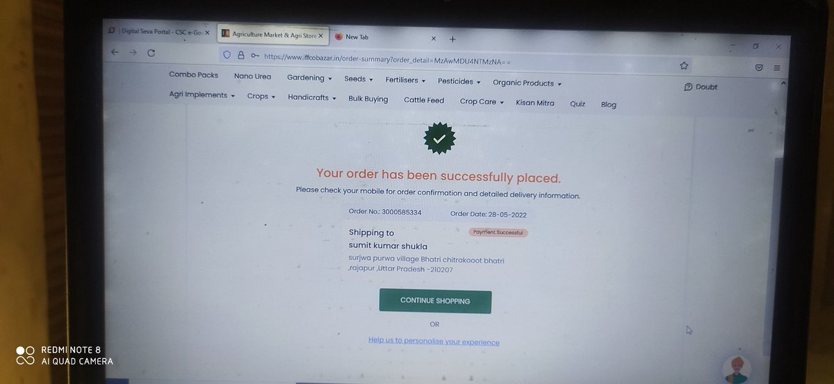 78689Sameer's tweet photo. @atulitrai @CSCUttarPradesh 
Today Nano uria order done by VLE chitrakoot for farmer to deliver in rural area. https://t.co/Iefk2w0CxK
