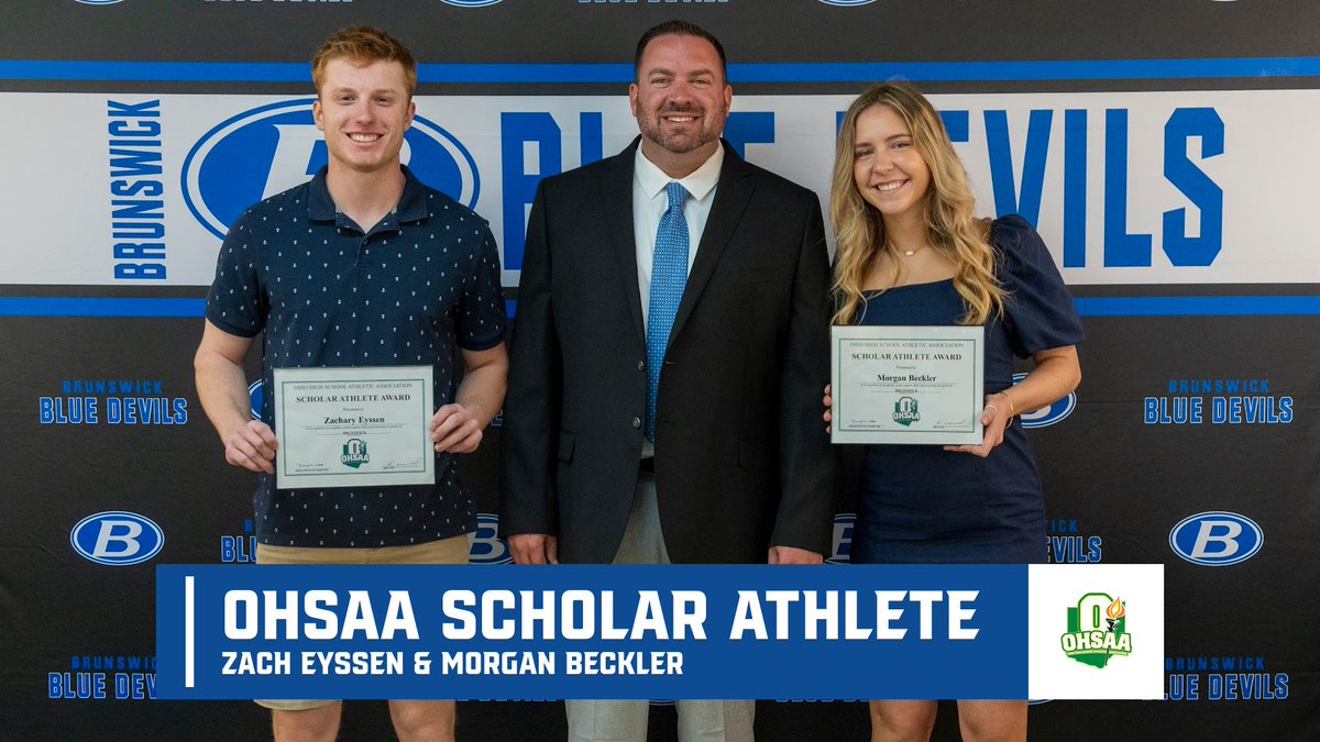 BHSGoBigBlue's tweet photo. Congratulations to our 2022 OHSAA Scholar Athlete recipients, Zach Eyssen &amp; Morgan Beckler #GoBigBlue https://t.co/oZWirKUqdF