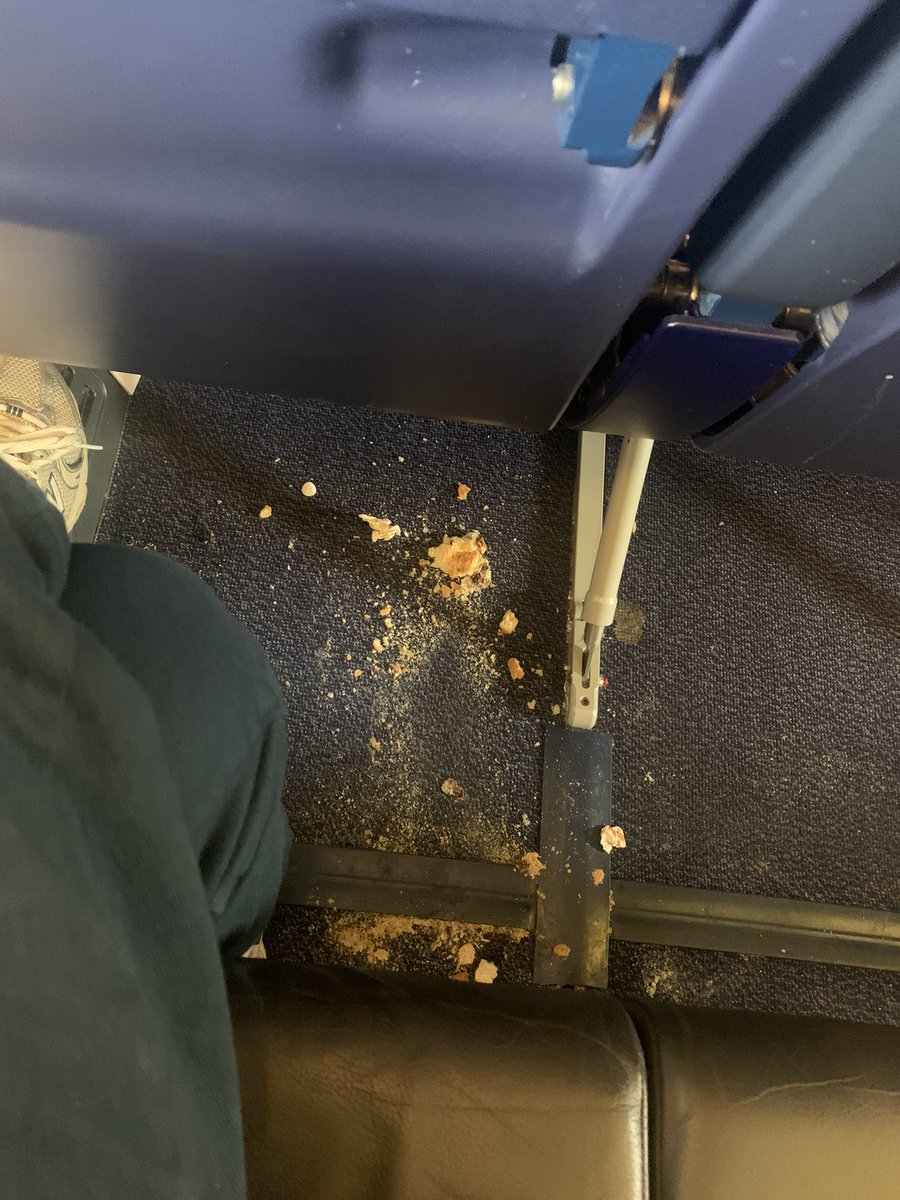 Just boarded <a href="/Ryanair/">Ryanair</a> to find this under my seat🤢 When I asked if it could be cleaned up I was told “we have no cleaning services on this flight”. Happy holidays!