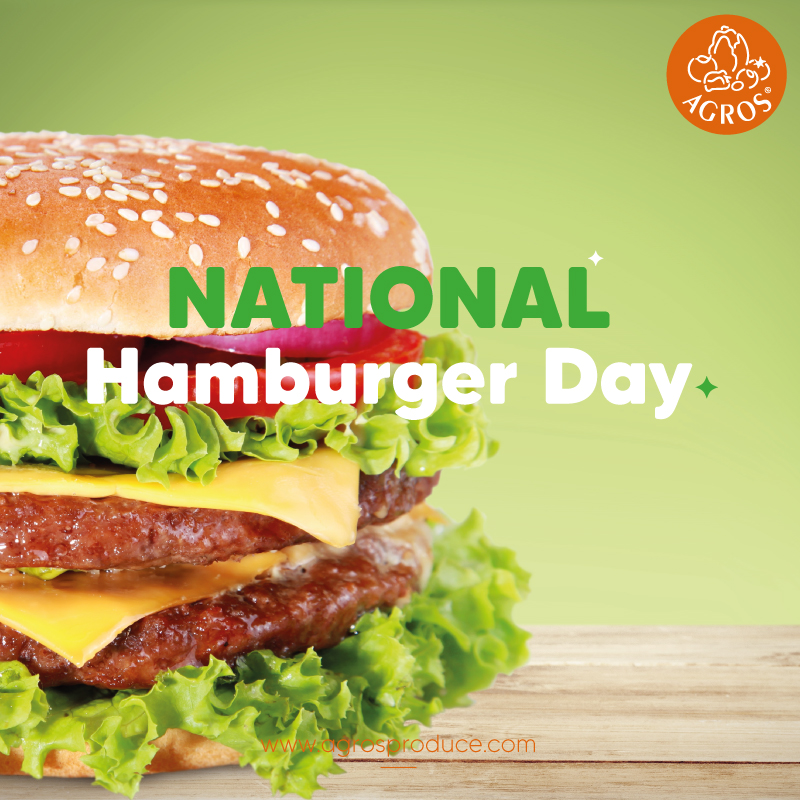 AgrosProduce's tweet photo. Today is National Hamburguer Day! 🎉 And what better way to celebrate it than eating a big and delicious hamburger with the best tomatoes. 🍔🍅👌

A dish without Agros' Tomatoes is not complete.

🍔 HAPPY HAMBURGER DAY!🍔

#hamburger #hamburgerday #happyhamburgerday #tomatoes https://t.co/2Cf2oOn5Dy
