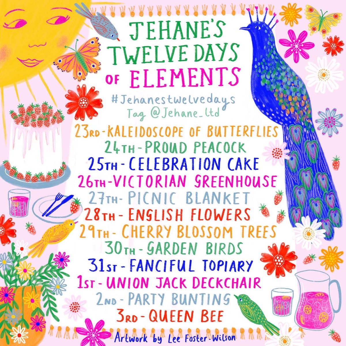 Day 6 of my Twelve Days of Elements and today’s prompt is English Flowers! Here artwork illustrated by Jehane Ltd artists Amelia Bowman, Lee Foster-Wilson and Katherine Quinn <a href="/Amelia_Bowman/">Amelia Bowman</a> <a href="/BonbiForest/">Bonbi Forest</a> <a href="/katherineq/">Wᵢₙₛₜₒₙₑd ₗₑₑ</a>