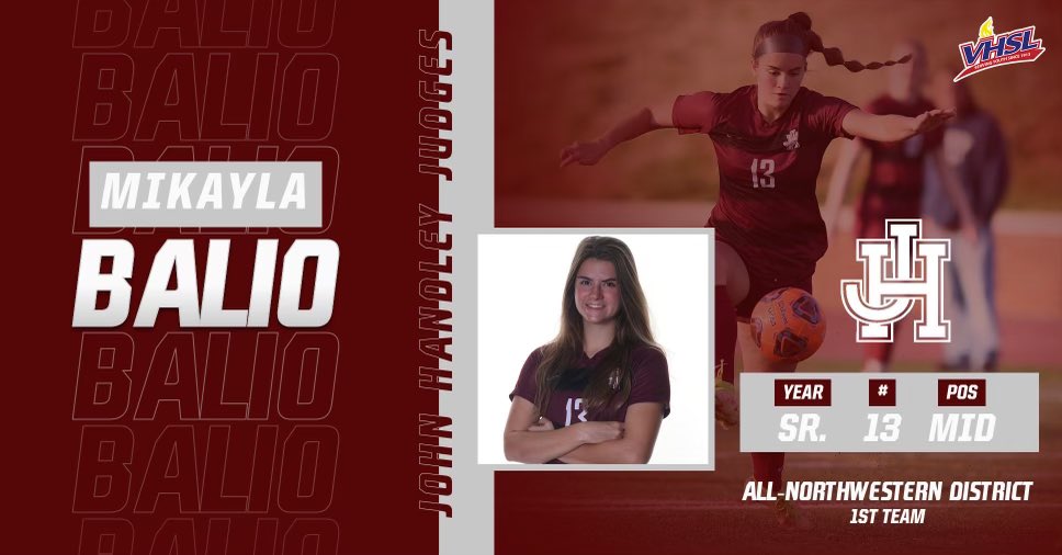 JHHS_GSoccer's tweet photo. Mikayla Balio and Taylor Roark made First Team All-District as midfielders! Congrats Mikayla and Taylor! https://t.co/wojTLaI7vN