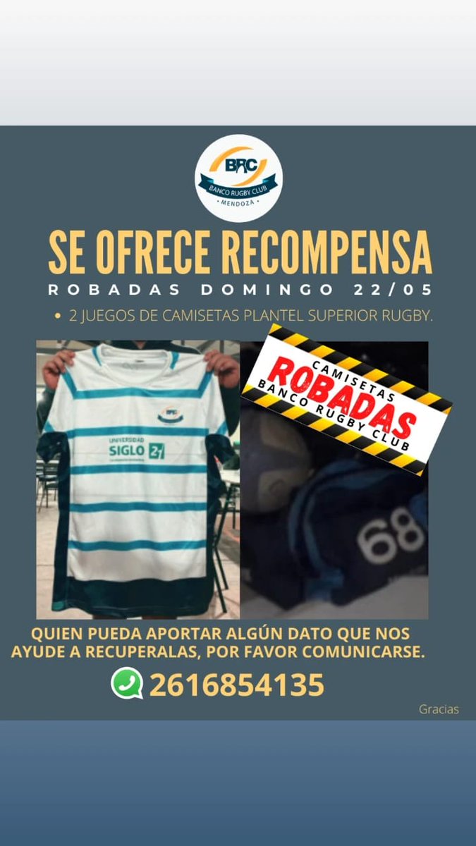 Robaron indumentaria de <a href="/BANCORUGBYCLUB/">BANCO RUGBY CLUB oficial</a>