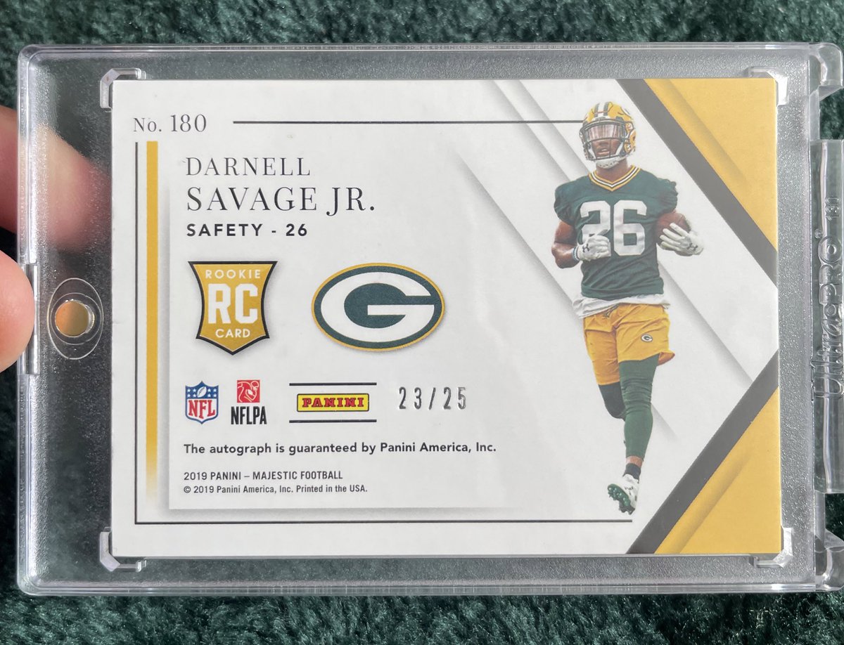 CamCardboard's tweet photo. Darnell Savage RC /25
$50 shipped. https://t.co/cRZV68wM5j