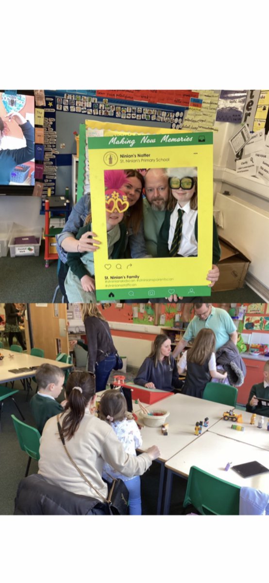 MrsKerr4's tweet photo. It was lovely to be able to welcome our parents back into our classroom yesterday. Primary 3 loved being able to make new memories with their loved ones. 🤍 @StNinianPS #stninianskidscan #stniniansparentscan https://t.co/F0QwaM2Zxm