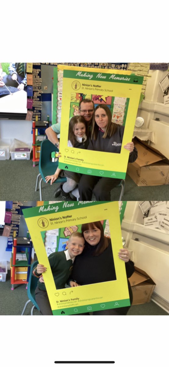 MrsKerr4's tweet photo. It was lovely to be able to welcome our parents back into our classroom yesterday. Primary 3 loved being able to make new memories with their loved ones. 🤍 @StNinianPS #stninianskidscan #stniniansparentscan https://t.co/F0QwaM2Zxm