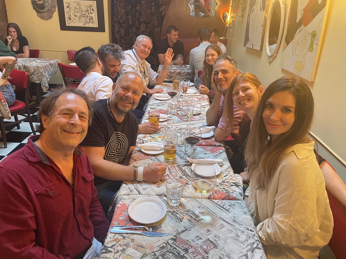 Lots of great learning yesterday at <a href="/R2RToronto2022/">From Research to Reality</a> but hard to top the revelation over dinner that <a href="/RickDoblin/">Rick Doblin, Ph.D., of MAPS</a> raised an actual wolf for two years.🐺 <a href="/BenSessa/">Ben Sessa</a> <a href="/ProfDavidNutt/">David Nutt</a> <a href="/DrLindsayMackay/">Lindsay Mackay</a>