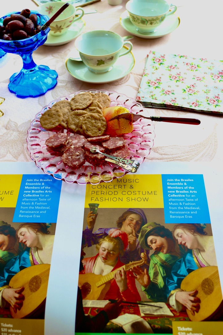 Every time we have a rehearsal at Madeleine's she has tea and treats for us. On Thursday, some of the dishes and the honey pot matched our new posters!! #earlymusic #periodcostumes #fashionshow #Medieval #Renaissance #Baroque #concert #tea #treats #HowlandCulturalCenter #BeaconNY