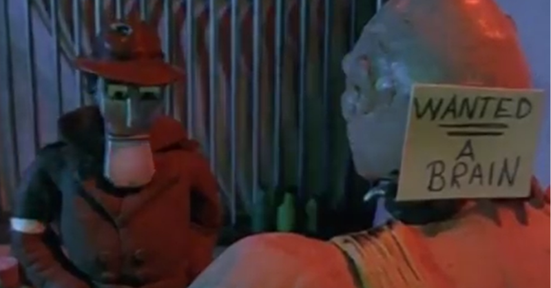 GerryAndersonTV's tweet photo. #DickSpanner searches for clues on his latest case, but his chances of helping Wild Man Carew find a brain are non-existent... https://t.co/rileUaBqx2