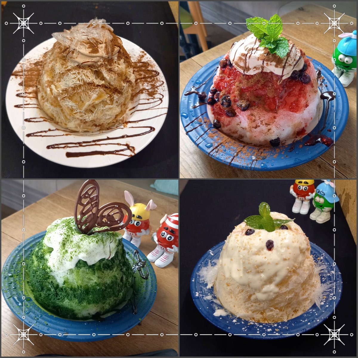 BEARSkitchens's tweet photo. こちらは定番人気のメニュー🍧
#MIXBerryティラミス
#ティラミスプレミアム
#Wレアチーズ #抹茶ティラミス
#宮古島赤肉メロン #黒苺🍓
#チョコミント #オレンジ🍊 #Citrustea #ChocolatOrange🍊 #苺ティラミス #赤肉メロン #手造り練乳 #花咲く書道 #カフェ巡り #BEARSkitchen #八義 https://t.co/hKcIMXOPDq