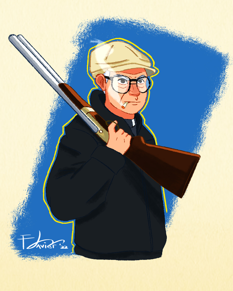 felixdejavier's tweet photo. Another drawing of my character, Fr. Candido Colayco, S.J.
On a personal note, we oughta arm our priests.
#Catholic #CatholicArt #Priests #Jesuits #CatholicCartoon #CatholicCreatives #Católico #ArteCatólica #Sacredotes #Jesuitas #2A #ShallNotBeInfringed #RightToBearArms https://t.co/YleJstgg3p