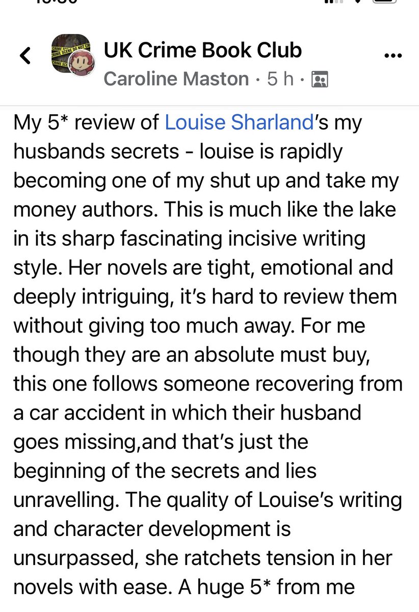 Louise Sharland (@louisepsharland) on Twitter photo Just had to post this amazing review by the wonderful Caroline Maston from Facebookās UK Crime Book Club. If youāre not already one of their 22k+ members, Iād join now! <a href="/ukcrimebookclub/">Ukcrimebookclub</a> <a href="/AvonBooksUK/">Avon Books UK</a> <a href="/molly_ws/">Molly Walker-Sharp</a> <a href="/beccimansell/">Becci Mansell</a> Just had to post this amazing review by the wonderful Caroline Maston from Facebookās UK Crime Book Club. If youāre not already one of their 22k+ members, Iād join now! <a href="/ukcrimebookclub/">Ukcrimebookclub</a> <a href="/AvonBooksUK/">Avon Books UK</a> <a href="/molly_ws/">Molly Walker-Sharp</a> <a href="/beccimansell/">Becci Mansell</a>