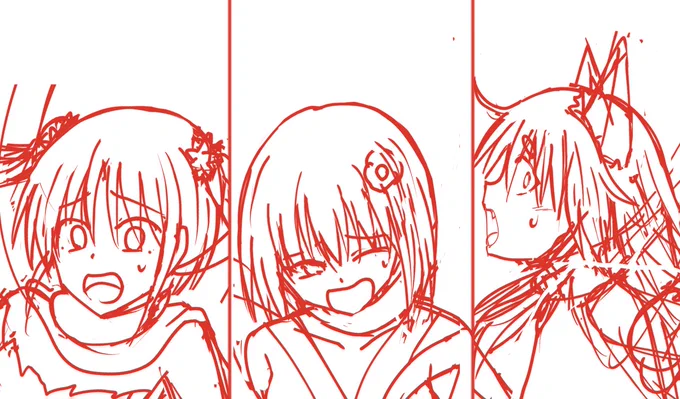 今日の作業ここまで。残りのイベント絵のラフを描いてました。 #今日のゲーム作業 
