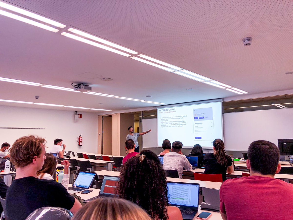 hamzadiazbtc's tweet photo. The Blockchain course from first principles to analytics for Master Science (Data Science &amp; Finance Students) was a success! 40+ students! 🚀🔥 
This year we switched from #ethereum to @Stacks including smart contracts, Dapps, #FTs, #NFTs, etc. Really happy for this decision! https://t.co/e9UvaS2cIp