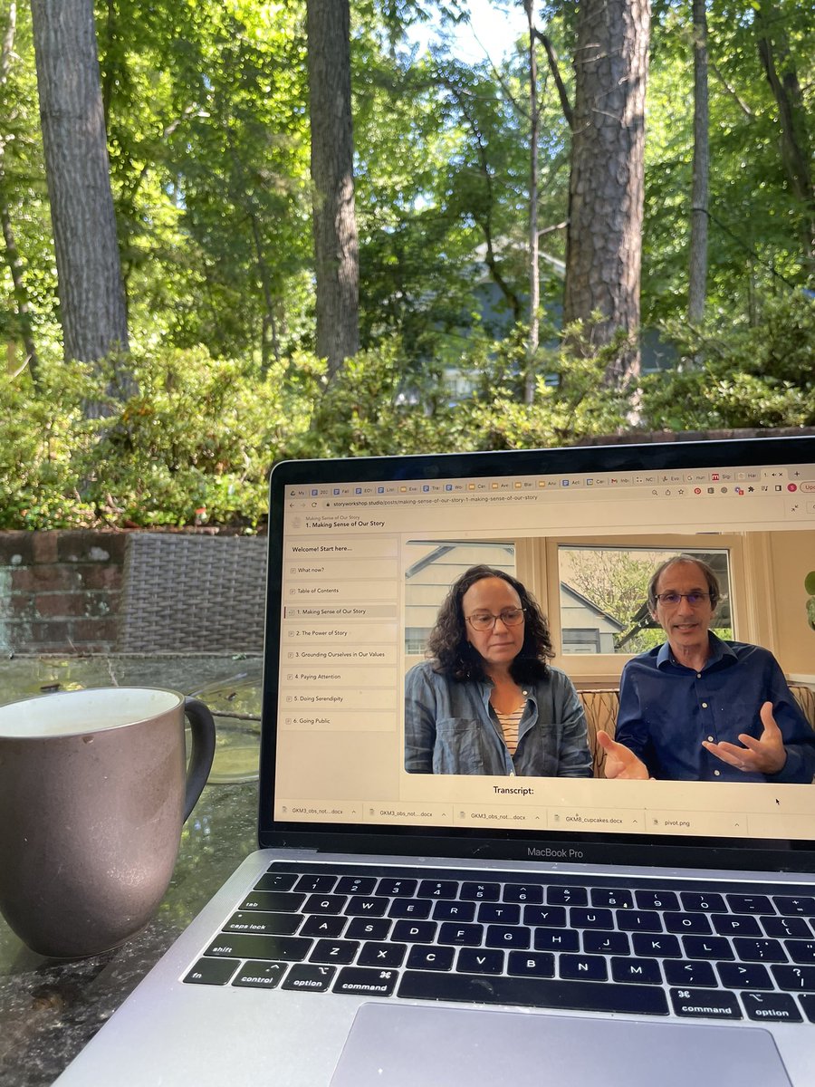 Nothing better than sharing my Saturday morning with @sharrismackay and <a href="/matt_karlsen/">Matt Karlsen</a> in #StoryWorkshopStudio 
How can sharing our stories of work with young children grow our world towards justice and joy? <a href="/Playfulinquiry/">Center for Playful Inquiry</a>