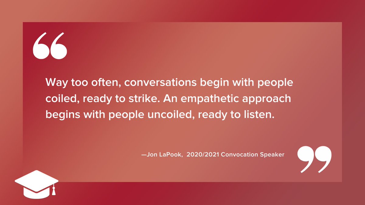 HarvardChanSPH's tweet photo. "Empathy is your superpower." @DrLaPook, chief medical correspondent for @CBSNews and professor of medicine, @nyulangone, spoke to the classes of 2020 and 2021 about the value of empathy in a polarized world. #HarvardChan20 #HarvardChan21 https://t.co/XNdqPI9sja @CBSEveningNews https://t.co/CntPdO7jQe
